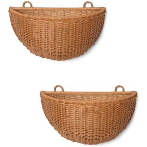 ferm LIVING Braided Panier mural naturel set de 2