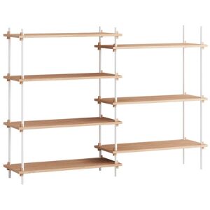 Moebe - Shelving System Medium Double, chêne huilé / blanc