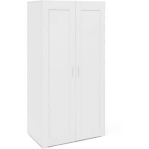 IDMARKET Armoire 2 portes vito penderie 80 cm avec étagères rangement maxi capacité - Blanc - Publicité