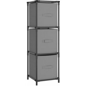 Armoire de rangement 3 tiroirs en tissu Gris 34x34x101 cm Acier Vidaxl n/a - Publicité