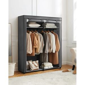 SONGMICS Armoire de Rangement, Penderie Portable avec Barre de Suspension, Porte-vêtements Pliable, Vestiaire, Chambre, Salle d'étude, 140 x 43 x 174 cm, Gris - Publicité