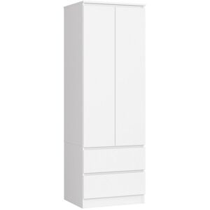 Armoire Akord S60 Blanche 60 cm 2 portes 2 tiroirs façade Blanche 1 étagère 60x51x180 cm - Publicité