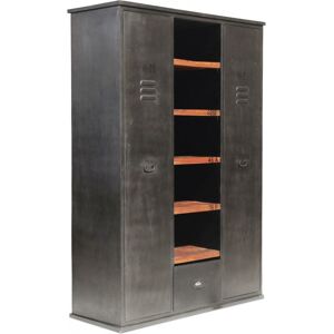 INDUSTRIAL STYLE Armoire Industriel - Métal Noir - Fer, Bois, Metal, Bois - Noir - Publicité