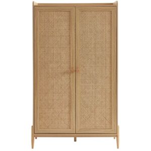 BAÏTA Armoire pablo effet bois et cannage rotin 2 portes - Bois - Publicité