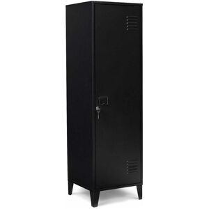 IDMARKET Armoire vestiaire ester porte métal noir design industriel - Noir - Publicité