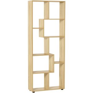 HOMCOM Bibliothèque étagère meuble de rangement dim. 70L x 24l x 178H cm en zigazag et 8 espaces en panneau de particules naturel - Bois naturel - Publicité