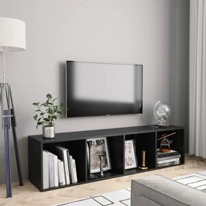 Vidaxl - Librairie mobile en porte de télévision en bois avec 4 compartiments de couleurs différentes Couleur : noir - Publicité