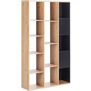 Beliani - Bibliothèque Moderne Minimaliste à 5 Niveaux Étagère Présentoir Rangement 99 x 26 x 175 cm Noir et Bois Clair Bangor - Publicité