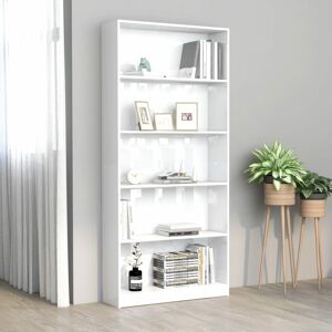 VIDAXL 5 - Shelves dans les étagères en bois de haute qualité Design moderne différentes couleurs Couleur : blanc brillant - Publicité
