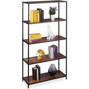 Relaxdays Bibliothèque Vintage 5v supports,style industriel,Pour bureau, salon,Etagère debout dimensions HlP150x77x33cm - Publicité