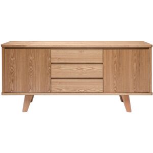 Miliboo - Buffet scandinave en bois clair 2 portes 3 tiroirs L160 cm fifties - Frêne - Publicité