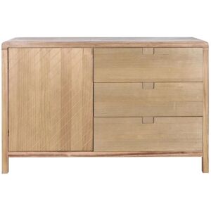 Pegane - Buffet, meuble de rangement en bois de pin et mdf coloris marron clair - Longueur 120 x Profondeur 40 x hauteur 80 cm - Publicité