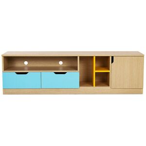 Scandinavian Style - Buffet Meuble de télévision de style scandinave bleu et jaune - Bois Multicolore - mdf - Multicolore - Publicité