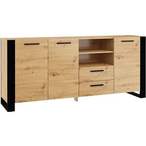 Bim Furniture - Buffet Nuka cm 197 x 45 x 87h couleur chêne rustique - Bim Supplies - Publicité