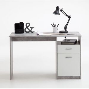 Terre De Nuit - Bureau 1 tiroir 1 porte 1 niche en bois gris - BU13018 - Gris - Publicité