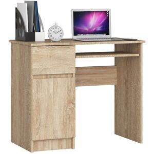 Bureau d'ordinateur Akord gauche piksel Chêne Sonoma 90 cm 1 porte 1 tiroir façade Chêne Sonoma 3 étagères 90x50x77 cm - Publicité