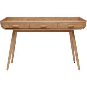 Miliboo - Bureau avec rangements 3 tiroirs scandinave bois clair L132 cm hallen - Frêne - Publicité