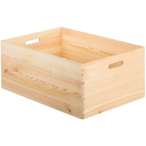 - Caisse en bois de rangement 60 x 40 x 23 cm - Naturel