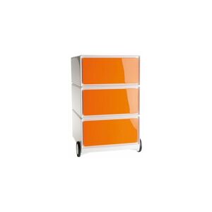 PAPERFLOW Caissons Easybox 3 tiroirs horizontaux oranges - Orange - Publicité