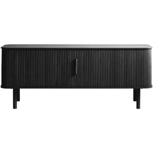 DRAWER Meuble tv aux portes coulissantes en bois strié L160cm - Callan - Couleur - Noir - Publicité
