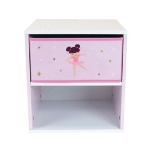 Chevet avec tiroir / Table de nuit pour enfant Danseuse Ballerine Fun House H.36 x l. 33 x p. 30 cm - Publicité