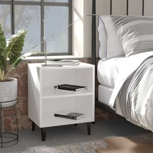 MAISONCHIC Chevet Commode de nuit - Table d'appoint - avec pieds en métal Blanc 40x30x50 cm Chic-731435 - Publicité