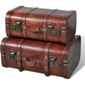 Coffre de rangement vintage Bois Marron 2 pcs Vidaxl Brun - Publicité