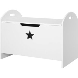 Homcom - Coffre malle de rangement coffre à jouets dim. 62L x 40l x 46H cm mdf blanc - Publicité