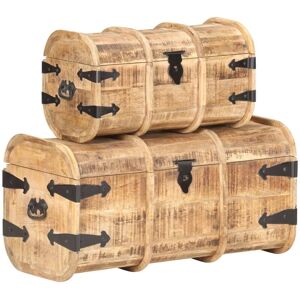 Vidaxl - Coffres de rangement 2 pcs Bois de manguier massif - Brun - Publicité