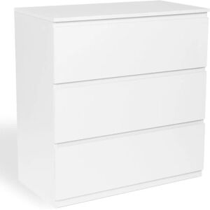 Idmarket - Commode 3 tiroirs tomi 78 cm bois blanc - Blanc - Publicité