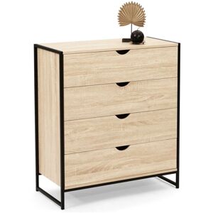 IDMARKET Commode 4 tiroirs DETROIT 80 cm design industriel - Bois - Publicité