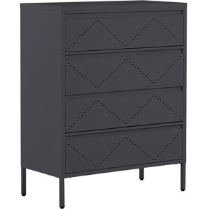 Armoire de Rangement en Acier Noir composé de 4 Tiroirs pour ranger les Dossier dans votre Bureau ou Chambre Beliani Noir - Publicité