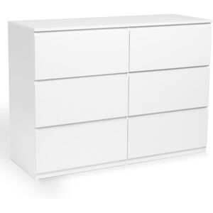 Idmarket - Commode 6 tiroirs tomi 110 cm bois blanc - Blanc - Publicité