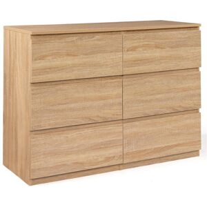 IDMARKET Commode 6 tiroirs tomi 110 cm bois façon hêtre - Bois-clair - Publicité