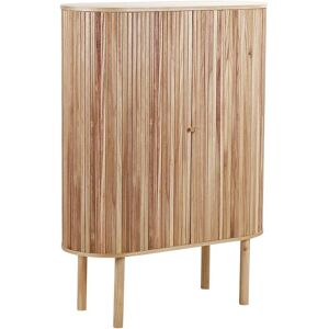 BELIANI Commode à 2 Portes Coulissantes en Bois de Paulownia mdf Bois de Pin Ton Clair 130 cm Manara - Publicité