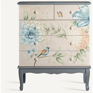 PEGANE Commode de salon, buffet en bois gris, multicolore - Longueur 76 x Profondeur 40 x Hauteur 92 cm - Publicité