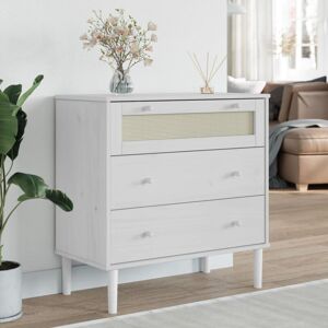 Vidaxl - Commode senja aspect de rotin blanc bois de pin solide - Publicité