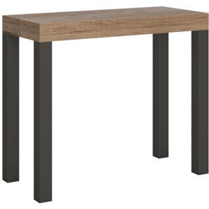 ITAMOBY Console extensible 90x40/300 cm Everyday Chêne Nature Structure Anthracite - Publicité