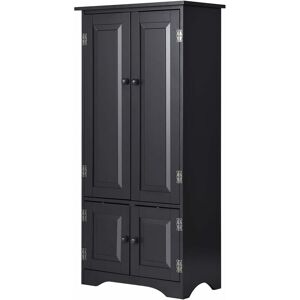 Armoire de Rangement Vintage en mdf avec 2 Étagères Réglables sur 5 Positions et Dispositif Anti-Dumping, 58,5 x 31,5 x 123 cm Noir - Costway - Publicité