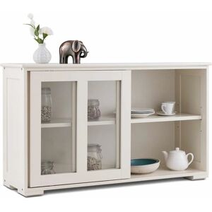 Costway - Buffet de Cuisine, Meuble Rangement avec 2 Etagères, Porte Coulissante, Design Simple et Contemporain, Idéal pour Cuisine Chambre Salon, - Publicité