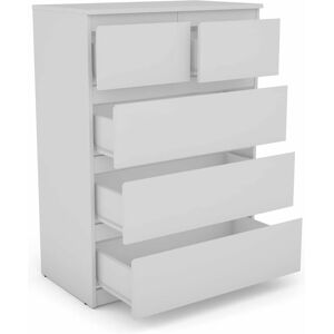 Costway - Commode avec 5 Tiroirs, Armoire Multifonction Moderne avec Rails en Métal, 75 x 42 x 104 cm, Peu Encombrant Blanc - Publicité