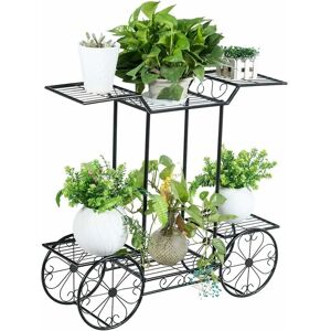 Etagère pour Plantes Support des Plante en Métal pour Jardin à 6 Niveaux 80,5 x 25 x 75CM Style Vintage Noir pour Jardin, Pa - Costway - Publicité