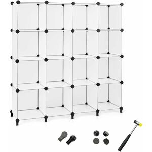 Tagère Rangement 16 Cubes Modulaire 30x30cm/Étagère Modulable Connecteurs abs et Marteau-Assemblage Facile/Meuble Cube diy pour Salon Chambre Bureau - Costway - Publicité