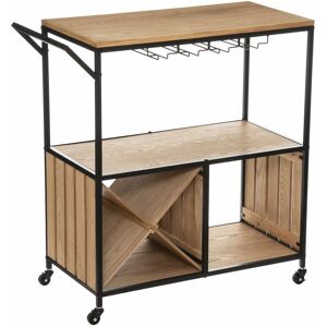 ATMOSPHERA Desserte grand modèle en métal et mdf - Longueur 85 Largeur 39 Hauteur 87cm - Beige - Publicité