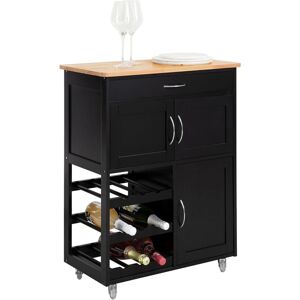 FKW45-SCH Desserte Chariot de Cuisine de Service Roulant, Meuble Armoire de Rangement cusine sur roulettes, Noir L67cmxH87cmxP38cm - Sobuy - Publicité