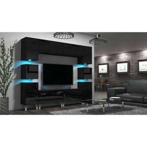 AZURA HOME DESIGN Ensemble meuble tv next 35 AN35-18B-HG1-1A noir brillant 240 cm - Publicité