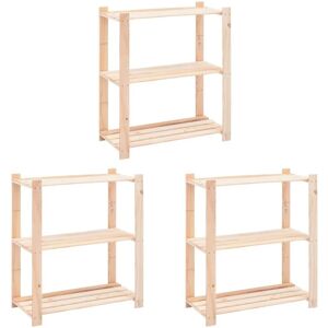 Vida XL Europe B.V. vidaXL Storage shelves 3 floors 3 pcs. 80x38x90cm solid wood Pine 150kg - Publicité