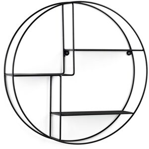 Kave Home - tagère murale Across rond Ø55 cm en acier noir - Publicité