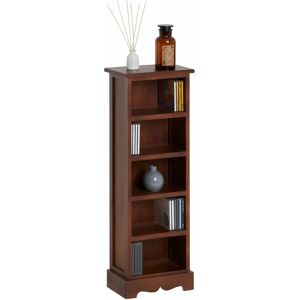 Idimex - Etagère musica, rangement pour cd avec 4 tablettes, au style maison de campagne, en bois de paulownia et mdf lasuré brun foncé - Brun foncé - Publicité