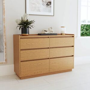 MOBILIER DECO GABIN - Commode 6 tiroirs en bois couleur chêne - Publicité